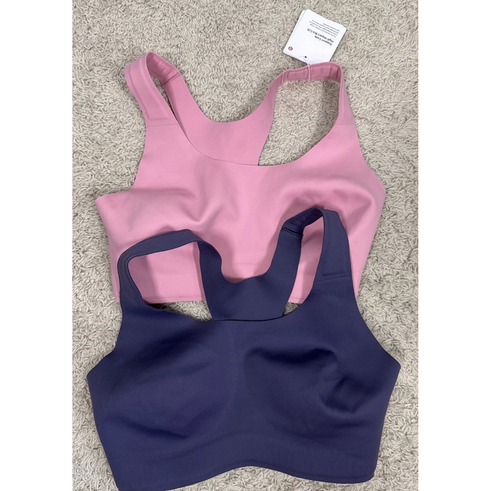 Lot Of 2 Lululemon Go further Bras Women's S Pink And Purple High Impact Comfort